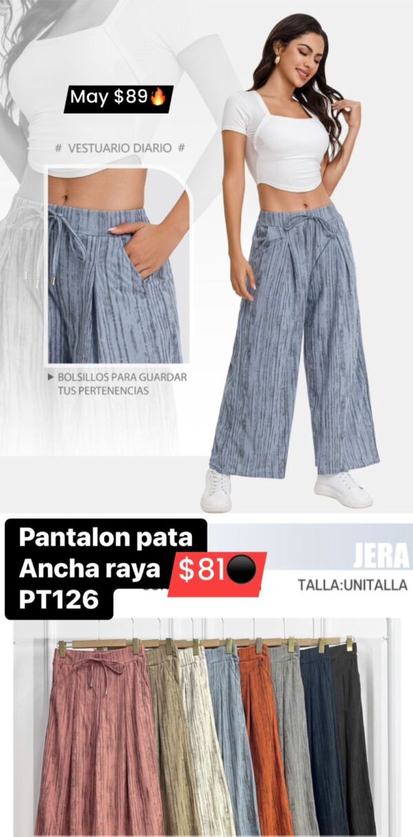 Pantalón pata ancha raya pt126 