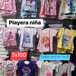 Playera niña 3x100