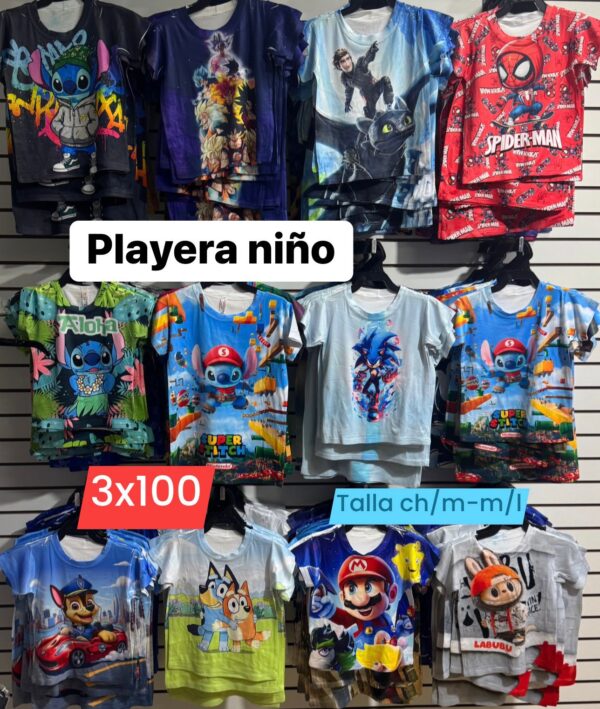 Playera niño 3x100
