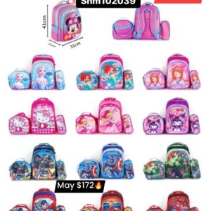 Mochila 3p personajes shm102039