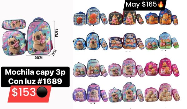 Mochila capy 3p con luz 1689