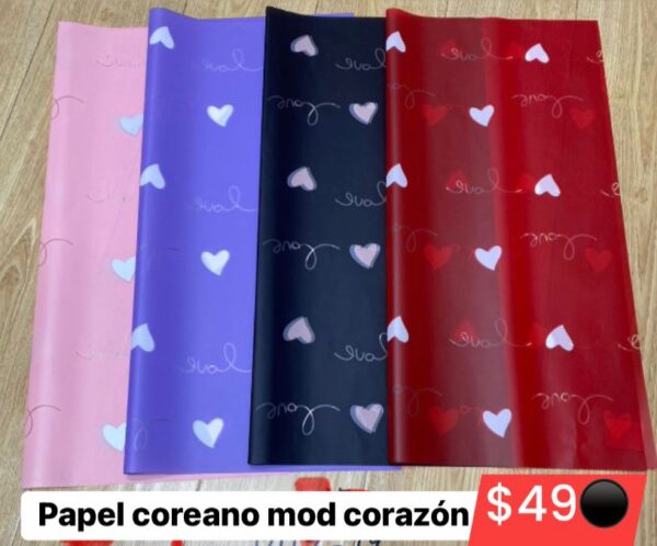 Papel coreano corazón
