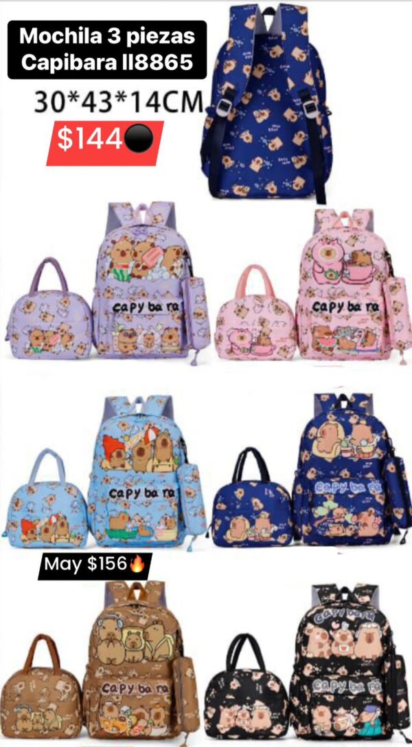Mochila 3 o capibara ll8865