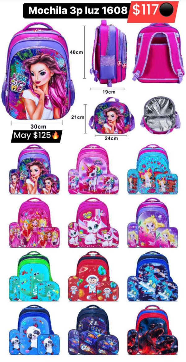 Mochila 3p luz 125
