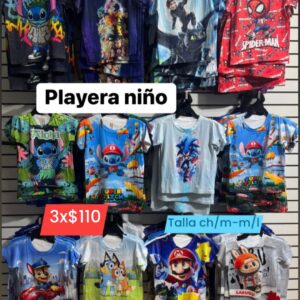 Playera niño 3x110