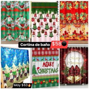 Cortina de baño navidad