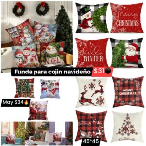 Funda cojín navideño 