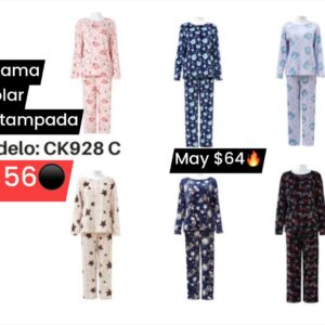 Pijama polar estampada 