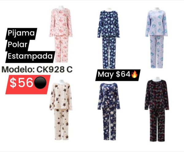 Pijama polar estampada 