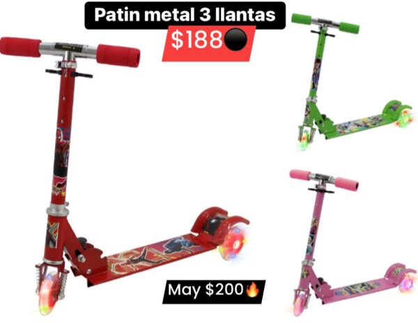 Patin Metal 3 llantas
