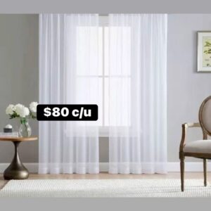 Cortinas chifon traslucida BLANCA