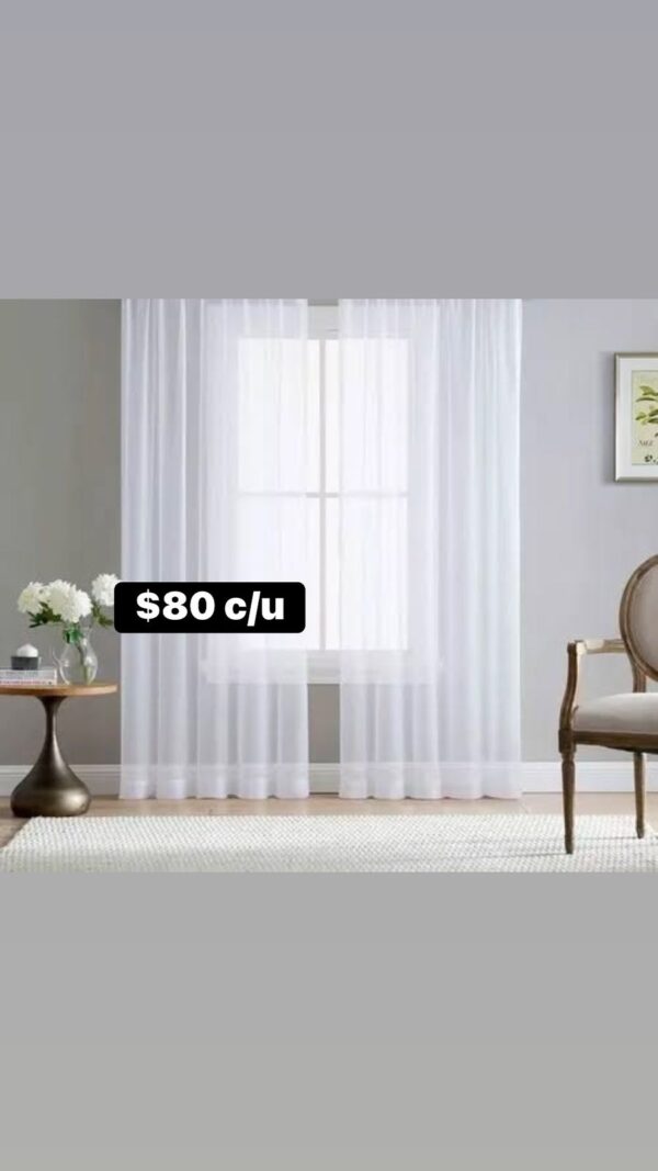Cortinas chifon traslucida BLANCA