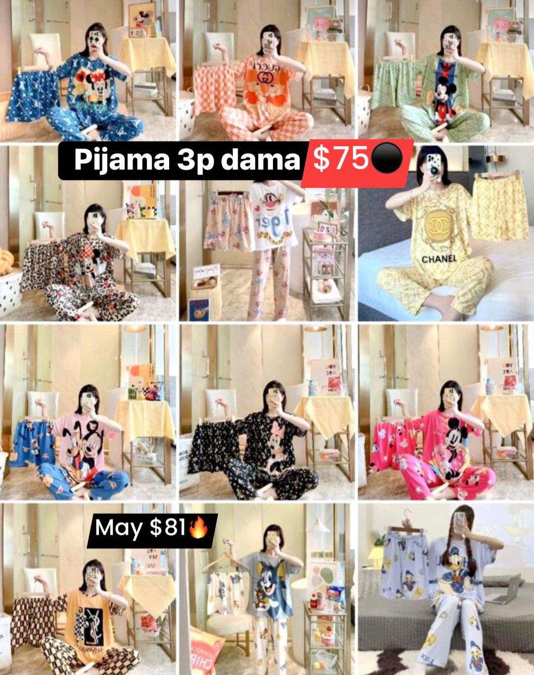 Pijama 3p dama