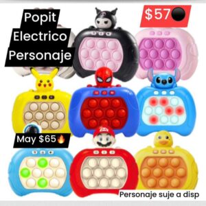 Pop it eléctrico personaje 