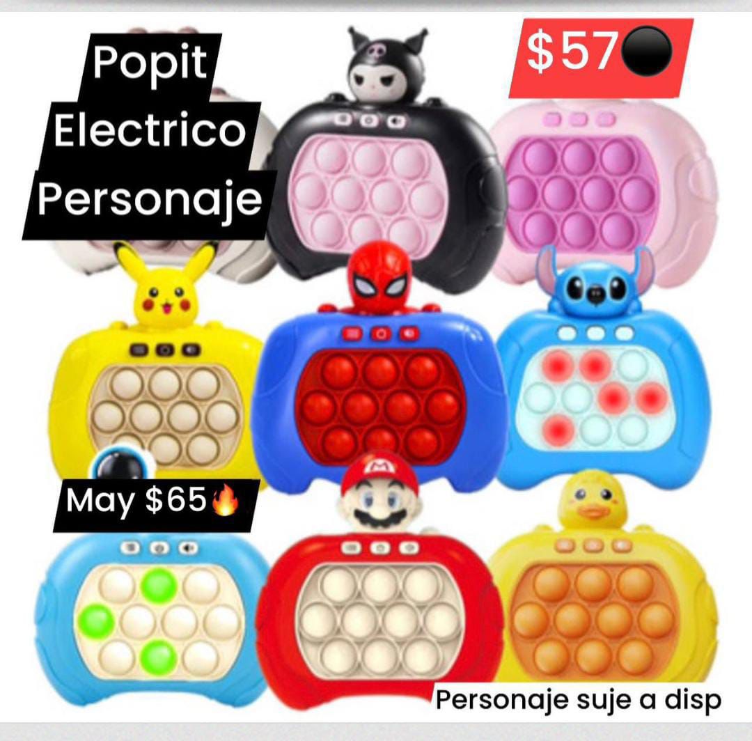 Pop it eléctrico personaje