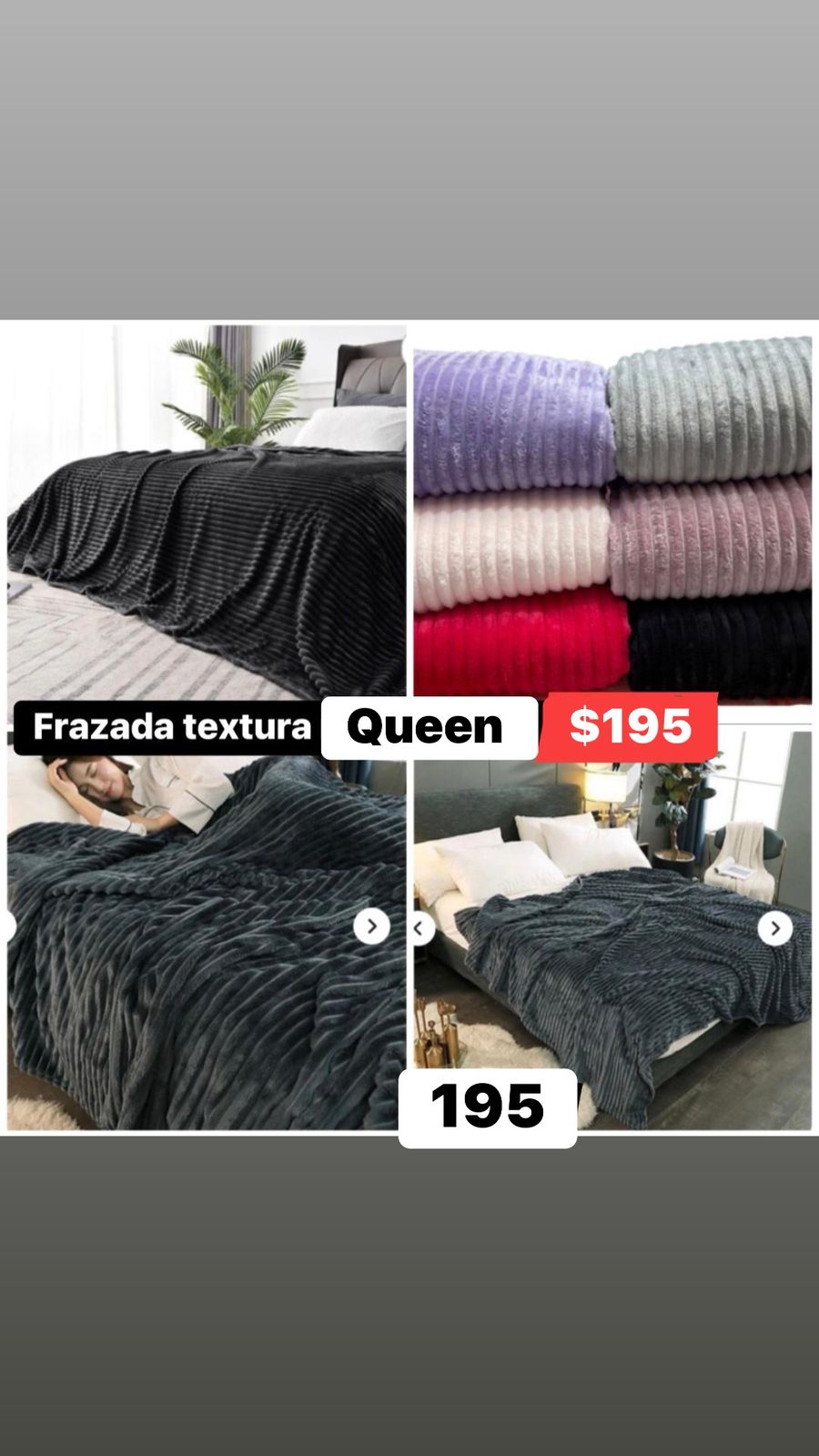 Frazada acanalada Queen