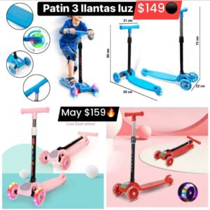 Patin 3 llantas luz